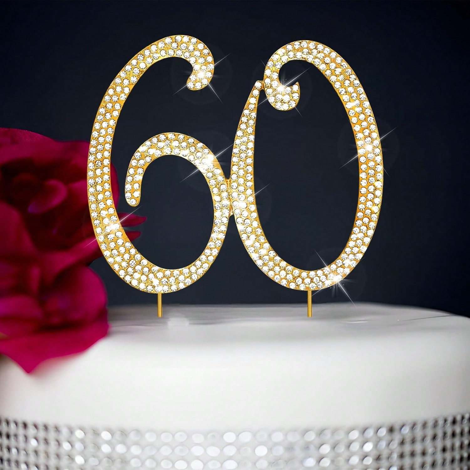 Candle Making Business - Large Gold Rhinestone Number Cake Topper