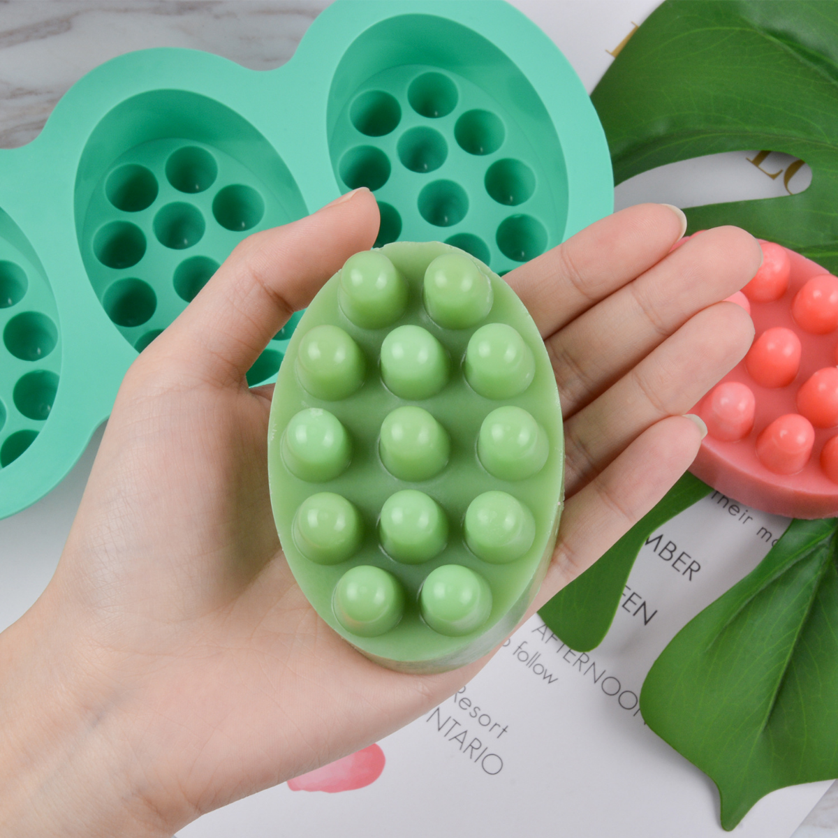 Candle Making Business - 4 Hole Oval Massage Soap Silicone