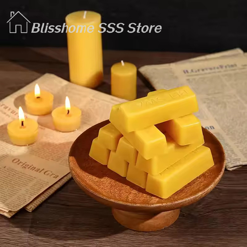 【S】4/8Pcs Pure Beeswax Blocks, - مراجعة Candle Making Material وسعره