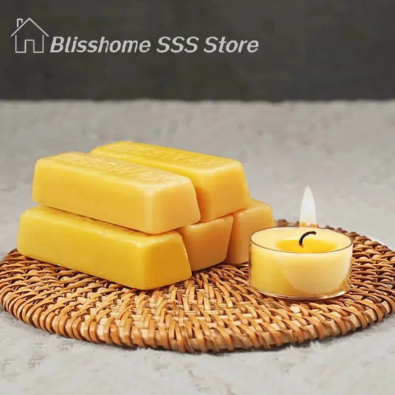 【S】4/8Pcs Pure Beeswax Blocks, - مراجعة Candle Making Material وسعره
