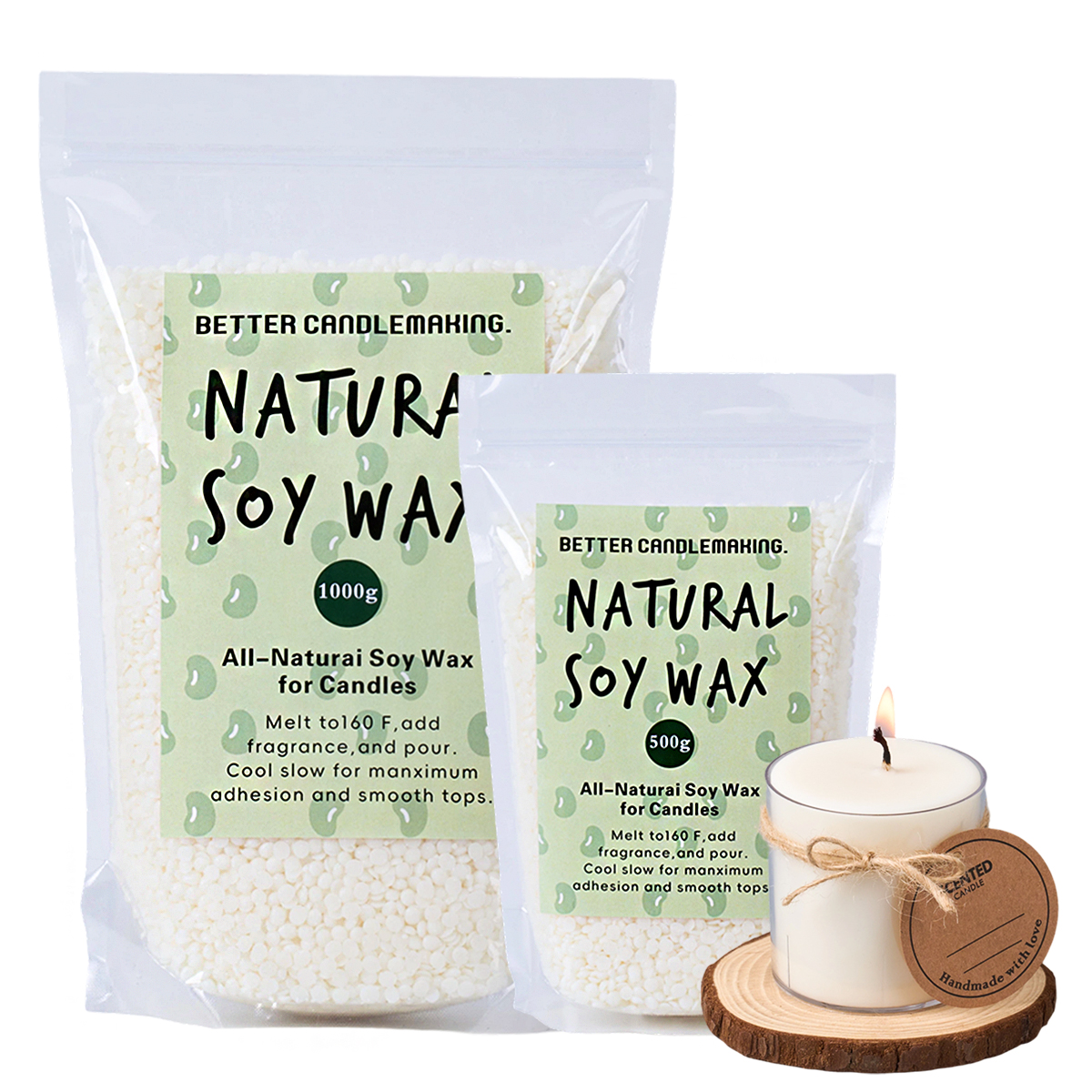 500g/1000g Natural Soy Wax DIY - مراجعة Candle Making Material وسعره