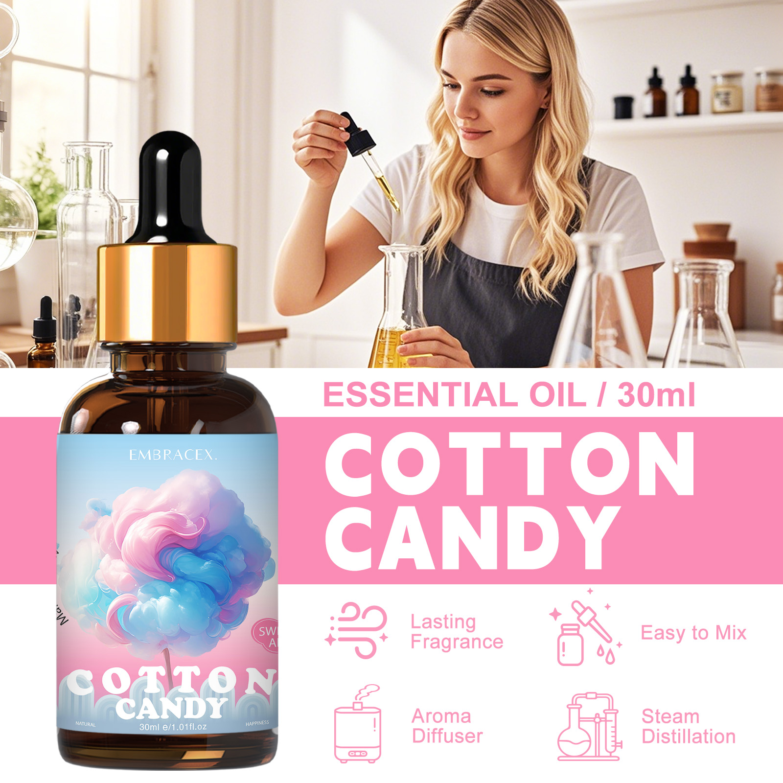 30ml Cotton Candy Essential Oi - مراجعة Candle Making Fragrance Oils وسعره