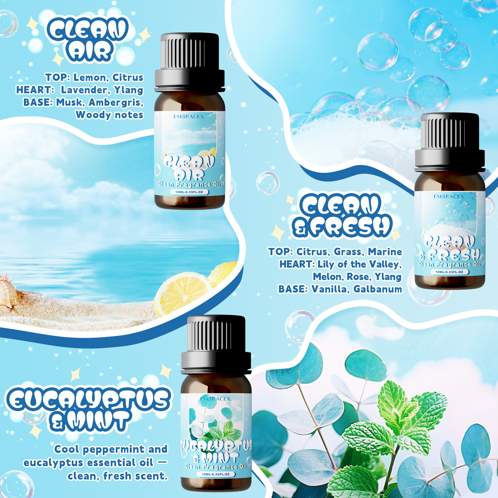 10ml Clean Fresh Essential Oil - مراجعة Candle Making Oil Scents وسعره