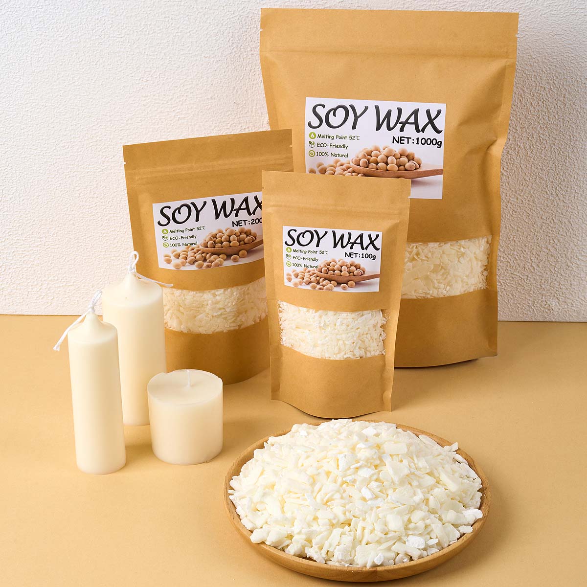 1 Pounds Pure White Soy Wax Fo - مراجعة Candle Making Material وسعره
