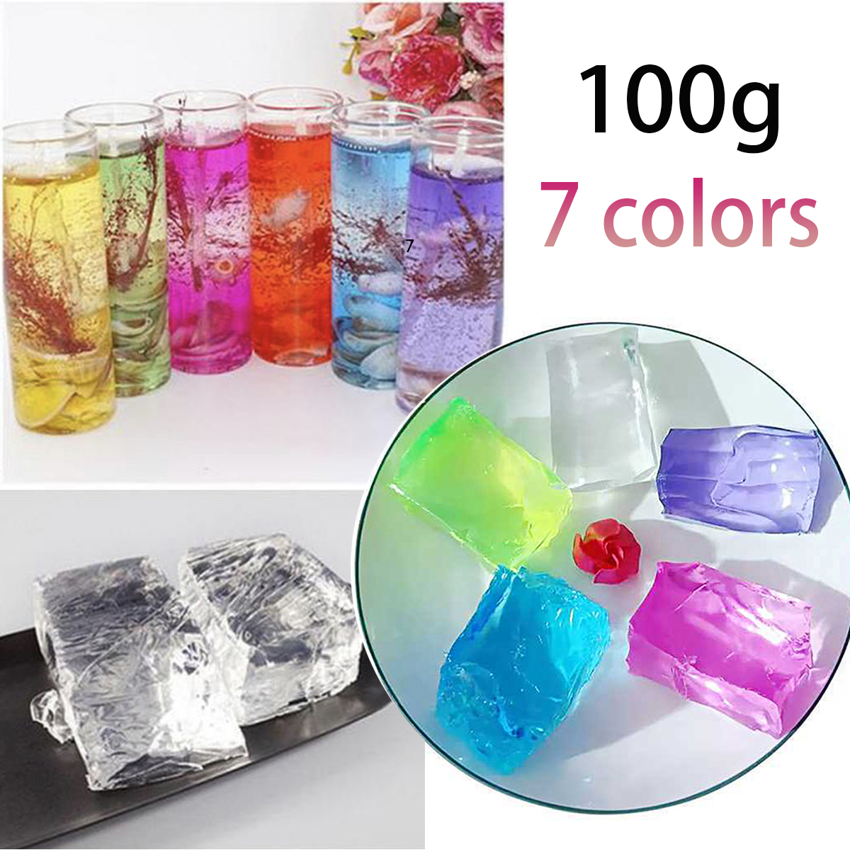 100G 7Colors Jelly Wax DIY Han - مراجعة Candle Making Material وسعره