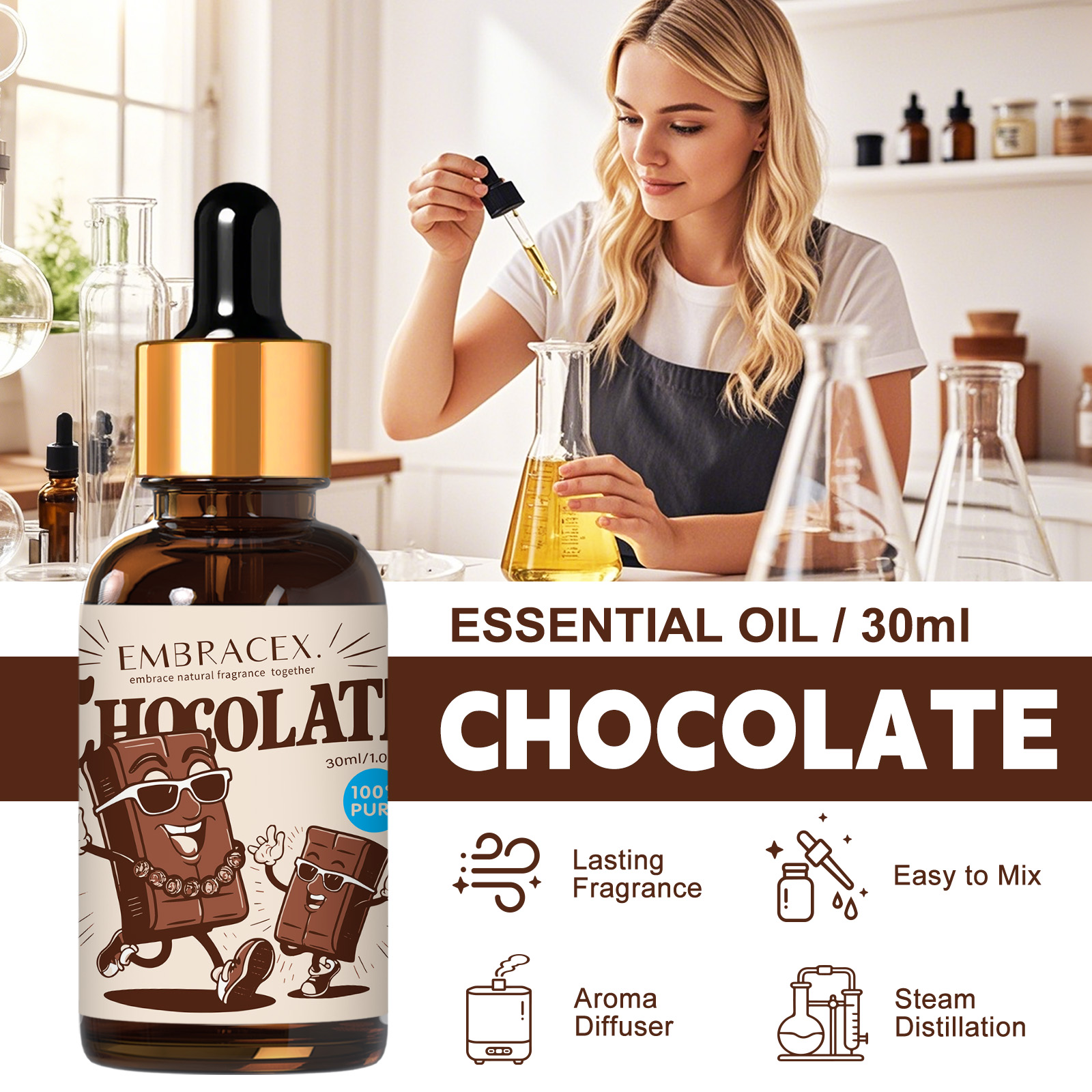 30mlChocolate Essential Oil  C - مراجعة Candle Making Oil Scents وسعره