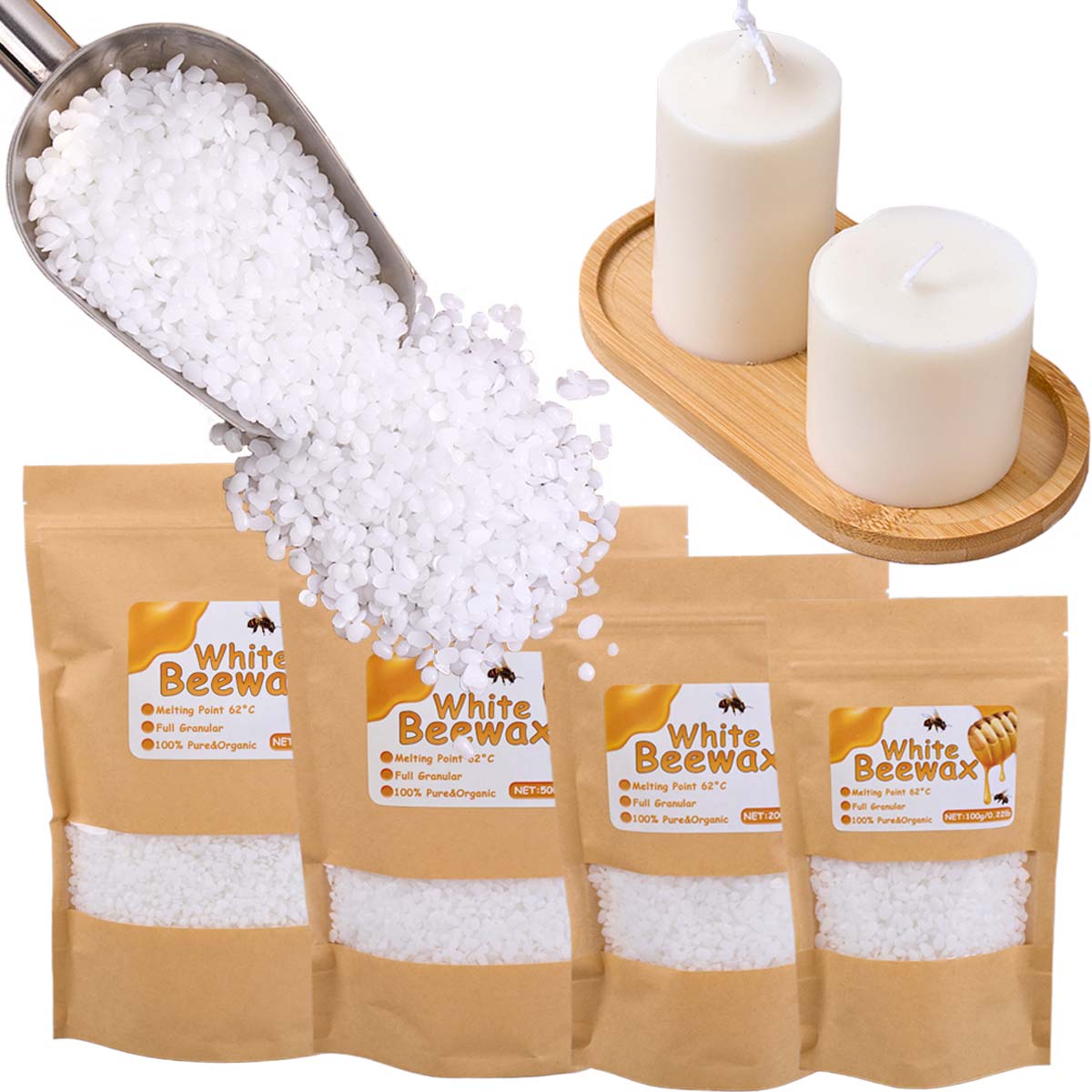 White Beeswax Pure Natural Gra - مراجعة Candle Making Material وسعره