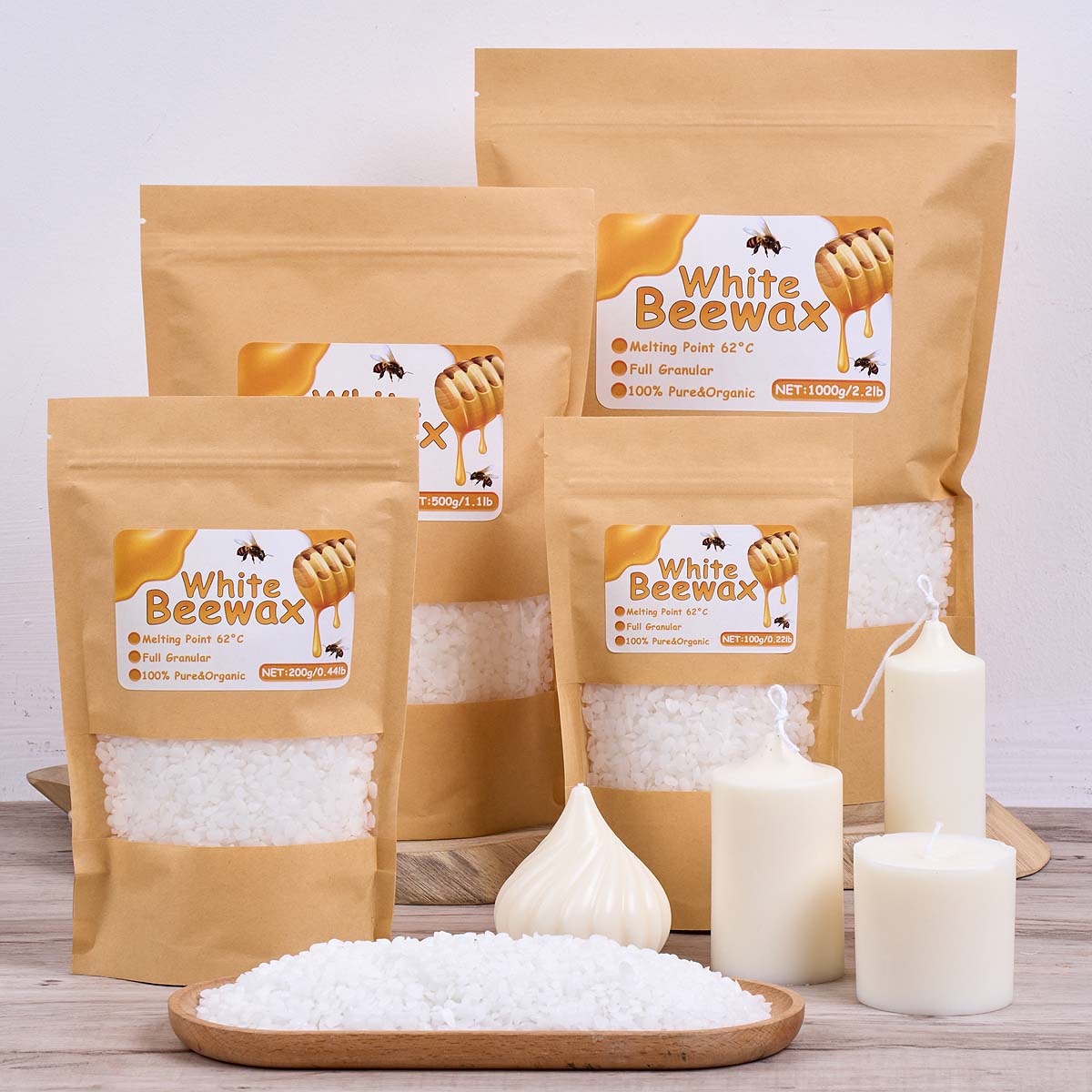 White Beeswax Pure Natural Gra - مراجعة Candle Making Material وسعره