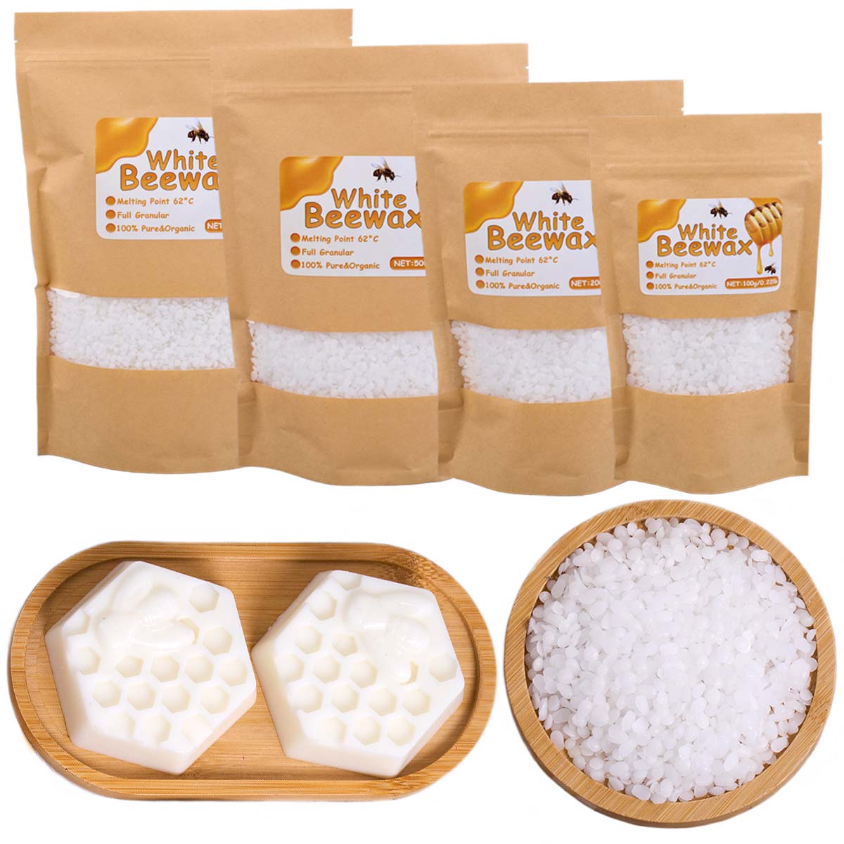 White Beeswax Pure Natural Gra - مراجعة Candle Making Material وسعره