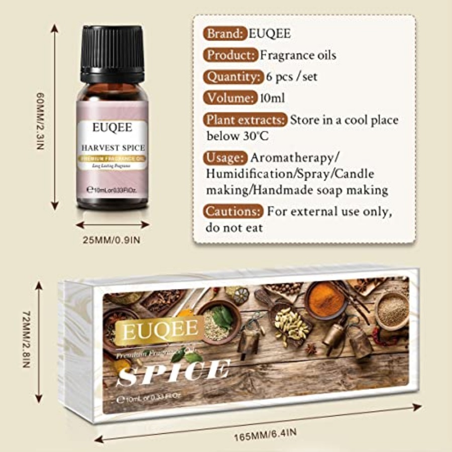 EUQEE 6PCS Spice Autumn Fragra - مراجعة Candle Making Oil Scents وسعره