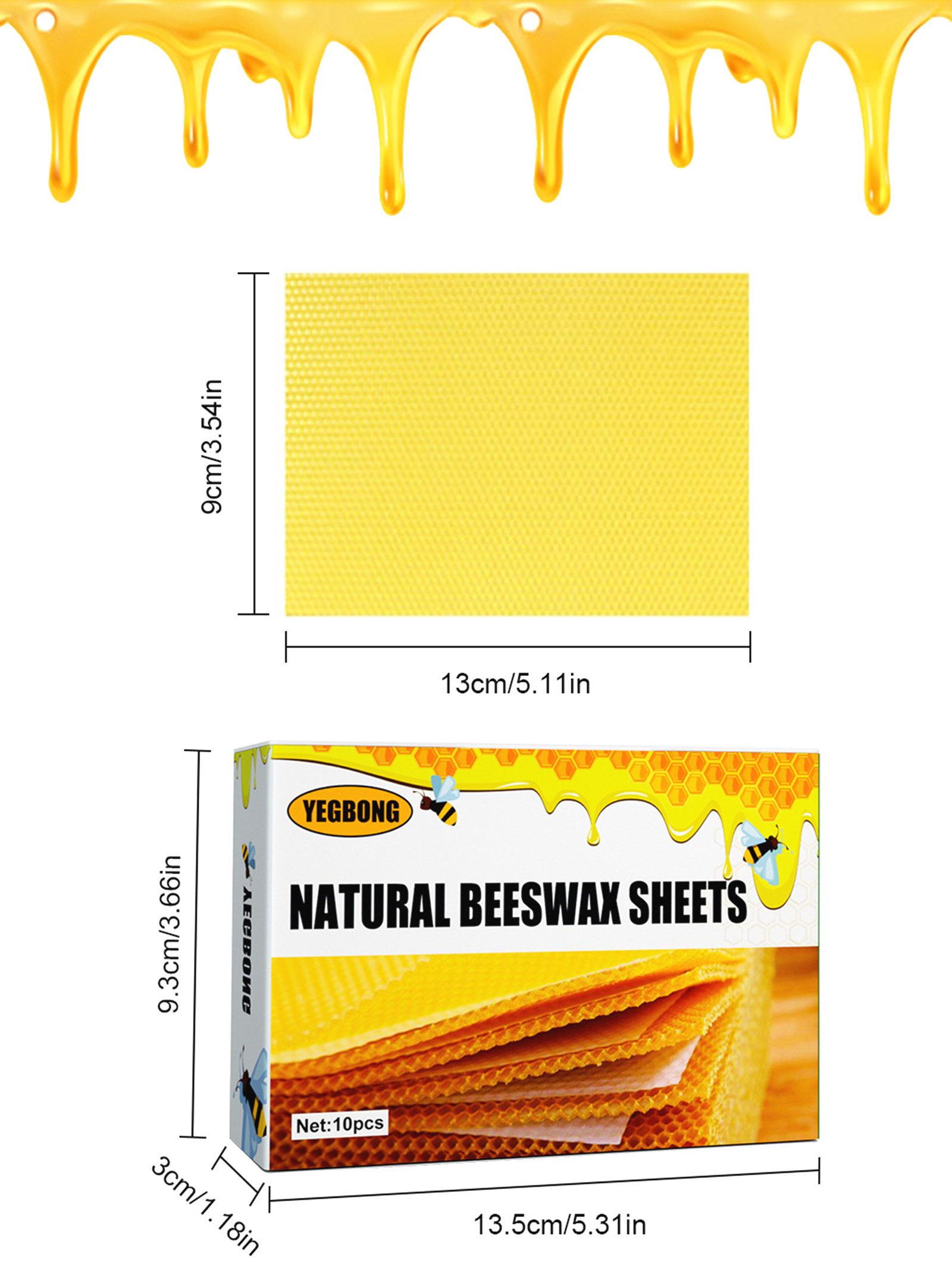 10Pcs Natural Honeycomb Bee Wa - مراجعة Candle Making Material وسعره