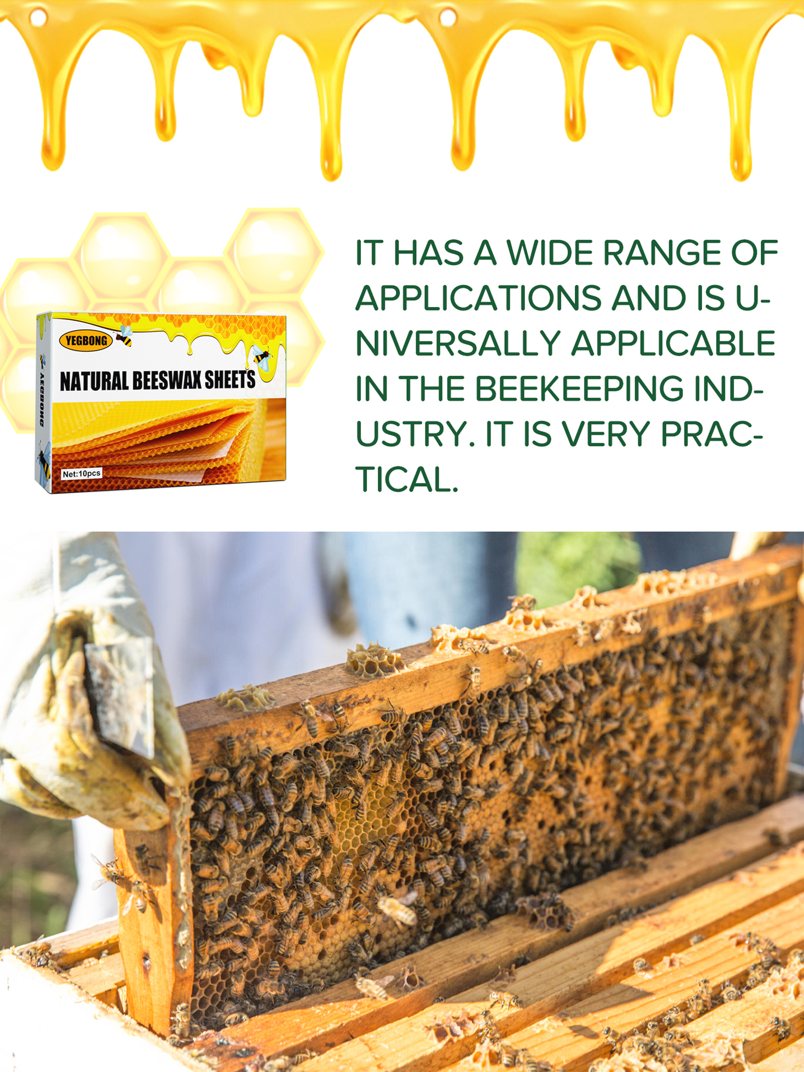 10Pcs Natural Honeycomb Bee Wa - مراجعة Candle Making Material وسعره