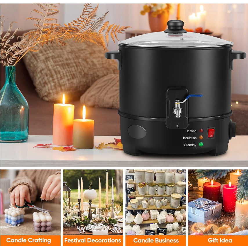 6L Small  Wax Melter Paraffin  - مراجعة Candle Making Kit وسعره
