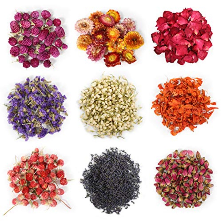 9 Bags Dried Flowers,100% Natu - مراجعة Candle Making Kit وسعره